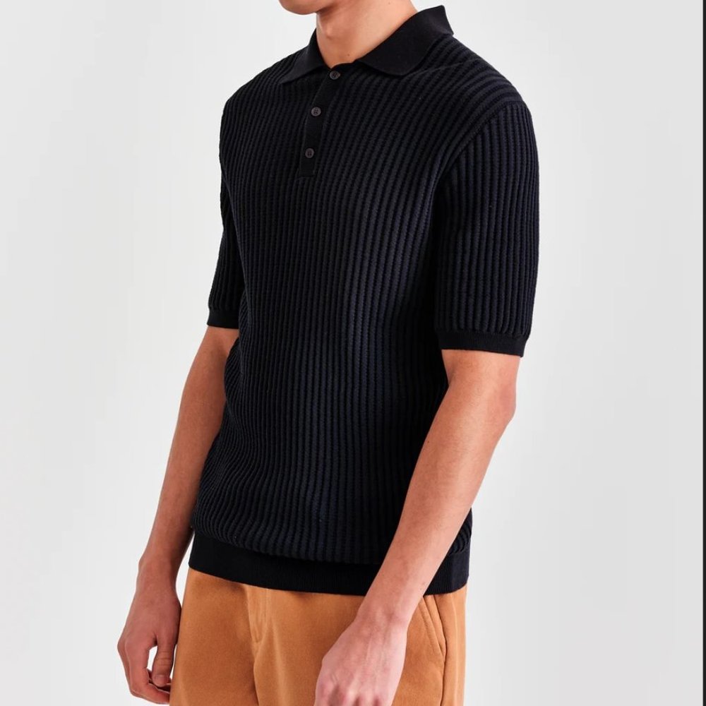 Wax London Black Texture Polo XXL